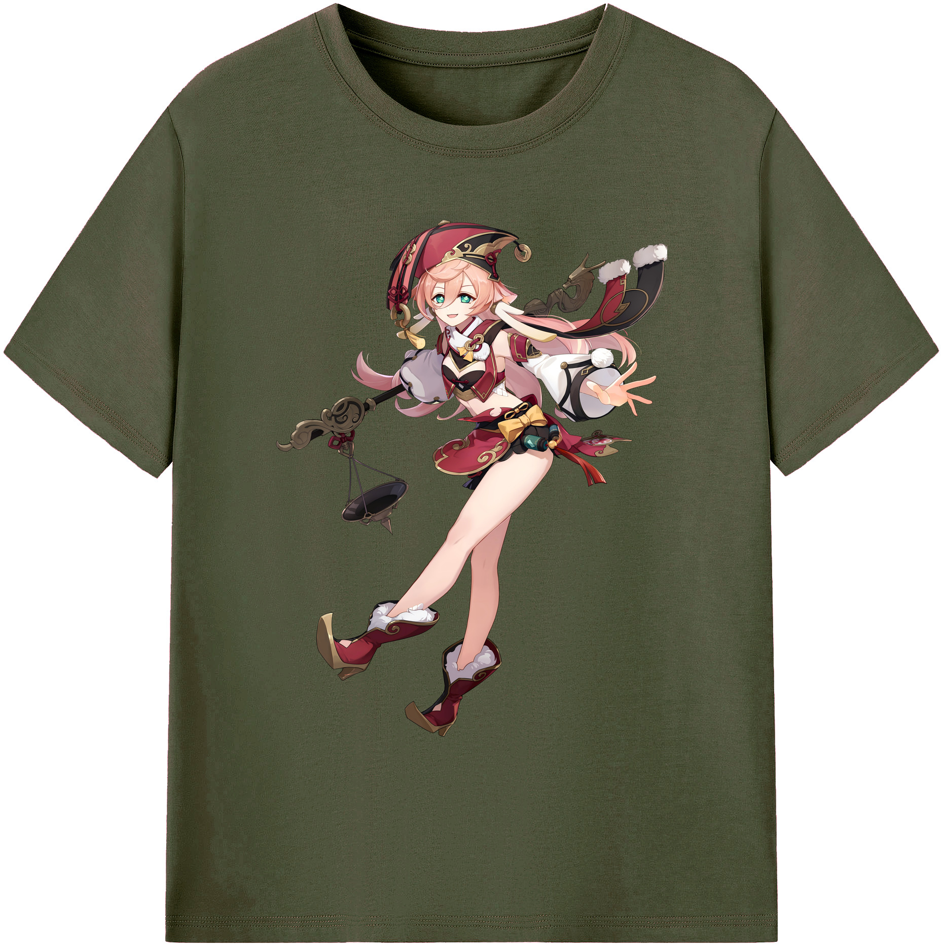 げんし神 ヤンフェイ genshin Yanfei 綿100％ メンズ半袖Tシャツ｜肌触りやわらか＆通気性